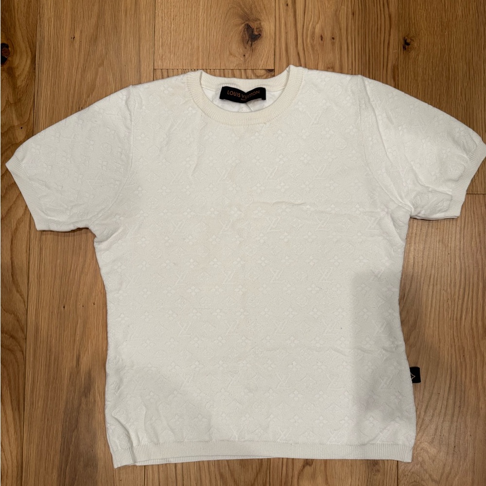 Louis Vuitton White Fitted Crew Neck T-Shirt